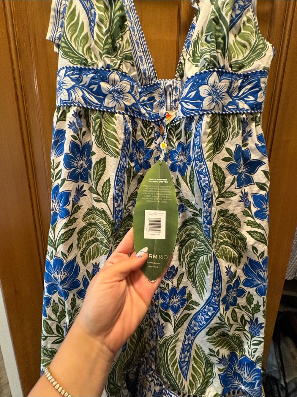 Farm Rio Off-White Tropicance Organic Cotton Midi Dress Haltee